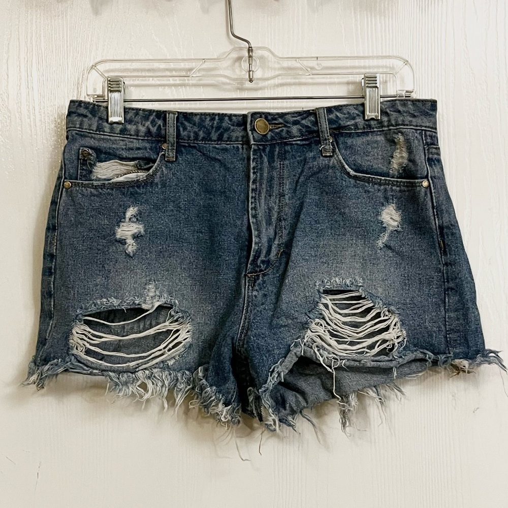 Articles Of Society Blue Distressed Jean Shorts